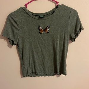 Gray butterfly short sleeve